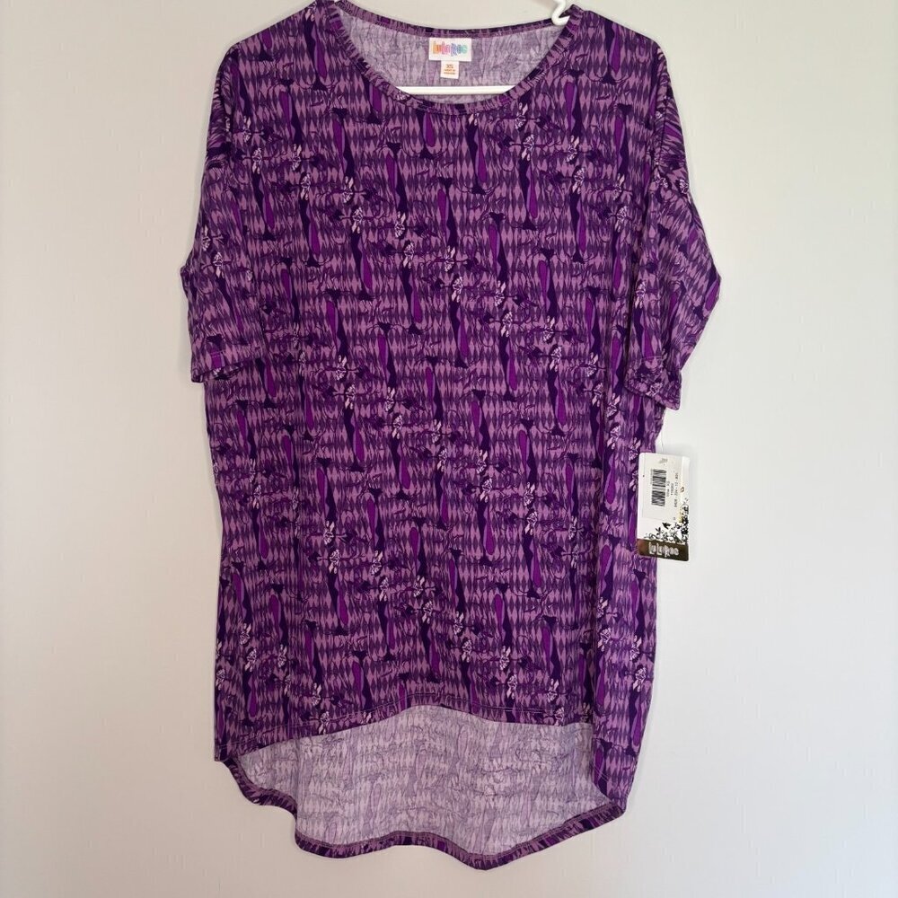 LULAROE DISNEY Villians NEW Irma Women's XS Purple Black Cruella De Vil Stretch